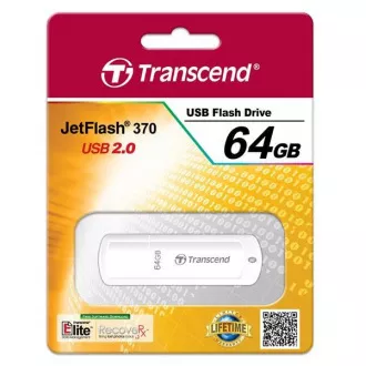 TRANSCEND Flash Disk 64GB JetFlash®370, USB 2.0 (R: 16 / B: 6 MB / s) weiß TRANSCEND Flash Disk 64GB JetFlash®370, USB 2.0 (R: 16 / B: 6 MB / s) weiß