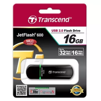 TRANSCEND Flash Disk 16GB JetFlash®600, USB 2.0 (R: 32 / B: 16 MB / s) schwarz / grün TRANSCEND Flash Disk 16GB JetFlash®600, USB 2.0 (R: 32 / B: 16 MB / s) schwarz / grün