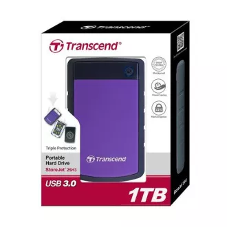 TRANSCEND Externe Festplatte USB 3.1 StoreJet 25H3P, 1TB, Lila (stoßfest) TRANSCEND Externe Festplatte USB 3.1 StoreJet 25H3P, 1TB, Lila (stoßfest)