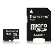 TRANSCEND MicroSDHC-Karte 16GB Premium, Klasse 10 UHS-I 300x + Adapter