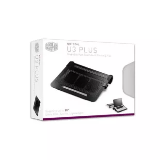 Cooler Master Kühlständer NotePal U3 PLUS ALU für NTB 15-19" schwarz, 3x8cm Lüfter