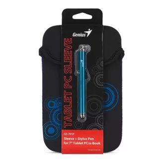 GENIUS GS-701P, Bundle Case für 7" Tablet PC schwarz + Touchpen blau