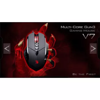 A4tech BLOODY V7 Gaming-Maus, bis zu 3200 DPI, V-Track-Technologie, 160 KB Speicher, USB, CORE 2, Metallpads