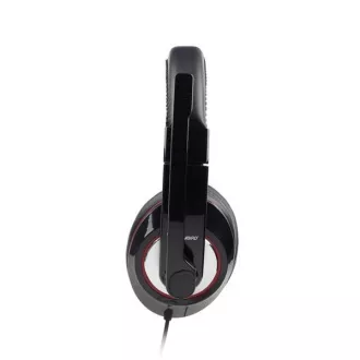 GEMBIRD Kopfhörer mit Mikrofon MHS-001, schwarz glänzend