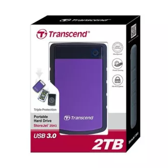 TRANSCEND Externe Festplatte USB 3.1 StoreJet 25H3P, 2TB, Lila (stoßfest) TRANSCEND Externe Festplatte USB 3.1 StoreJet 25H3P, 2TB, Lila (stoßfest)