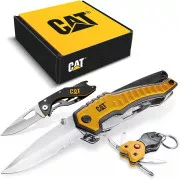 Caterpillar Multifunktionales Geschenkset, 2 Messer und Schlüsselanhänger CT240125