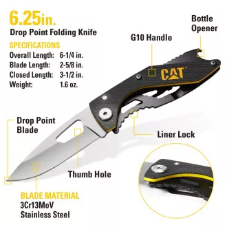 Caterpillar Multifunktionales Geschenkset, 2 Messer und Schlüsselanhänger CT240125