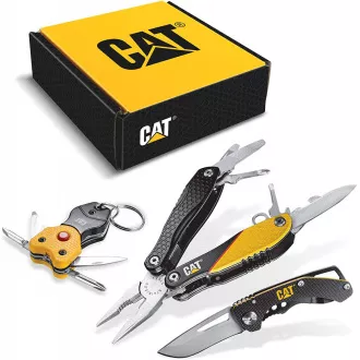 Caterpillar Multifunktionales Geschenkset, Messer, Zange und Schlüsselanhänger CT240192