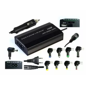 EUROCASE Universal-Netzteil 100W, AC 110-240V / CAR DC 12V, DC 12-20, 9 Anschlüsse