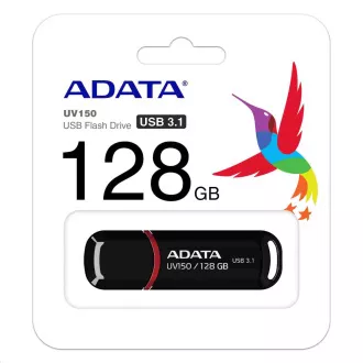 ADATA Flash Disk 128GB UV150, USB 3.1 Dash Drive (R: 90 / B: 20 MB/s) schwarz