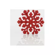 Eurolamp Weihnachtsschmuck Schneeflocken aus Kunststoff, rot, 11 cm, SET 5 Stück