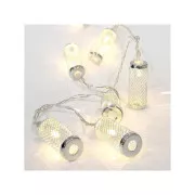 Eurolamp LED-Lichterkette mit Metallzylinder, warmweiß, 10 LEDs, 1 Stück