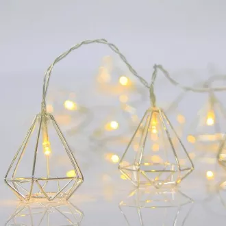 Eurolamp LED-Lichterkette mit silbernem Metalldekor, warmweiß, 10 Stück Eurolamp LED-Lichterkette mit silbernem Metalldekor, warmweiß, 10 Stück