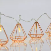 Eurolamp LED-Lichterkette mit goldenem Metalldekor, warmweiß, 10 Stück