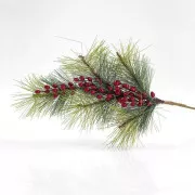Eurolamp Weihnachtsdekoration Tannenzweig mit Beeren, 76 cm, 1 Stück