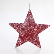 Eurolamp Hängestern, rot, 45 cm