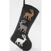 Eurolamp Socken grau mit Hirschen, 24 x 1 x 50 cm, 1 Stück