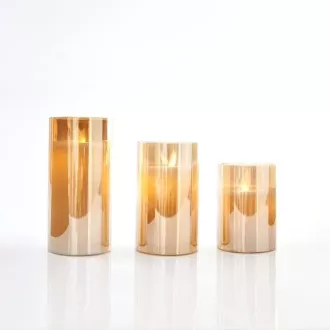Eurolamp Weihnachtsdekoration Glas LED Kerze, Timer, 7,5 x 15 cm, 1 Stück
