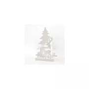 Eurolamp Tischdekoration mit Baum und Hirsch, 11 LEDs, batteriebetrieben, 29 x 8 x 40,5 cm, 1 Stück