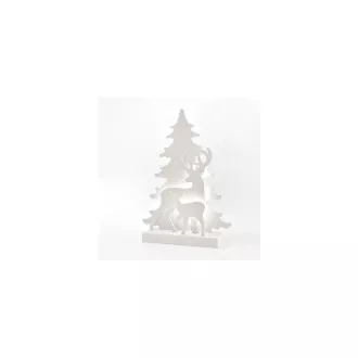 Eurolamp Tischdekoration mit Baum und Hirsch, 11 LEDs, batteriebetrieben, 29 x 8 x 40,5 cm, 1 Stück
