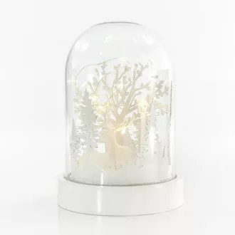 Eurolamp Beleuchtete Kuppel, mit Hirschen und Bäumen, 10 LEDs, 12,5 x 18,5 cm, 1 Stück