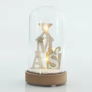 Eurolamp Glaskuppel mit Aufschrift xmas, 9 x 9 x 16 cm, 1 Stück