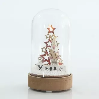 Eurolamp Glaskuppel mit Baum und Sternen, 8 x 8 x 14 cm, 1 Stück Eurolamp Glaskuppel mit Baum und Sternen, 8 x 8 x 14 cm, 1 Stück