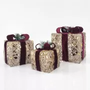 Eurolamp Beleuchtete Geschenkboxen, 3er-Set, 15 x 20 x 25 cm