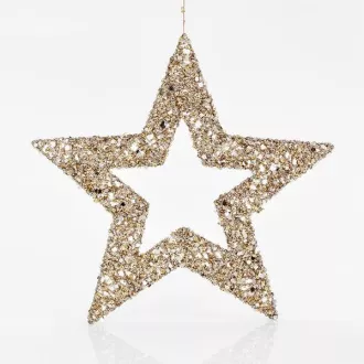 Eurolamp Star, gold mit Glitzer, 45 cm Eurolamp Star, gold mit Glitzer, 45 cm