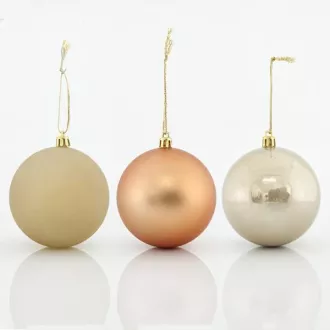 Eurolamp Weihnachtsschmuck Retro orange Kunststoffkugeln, 8 cm, 6er Set