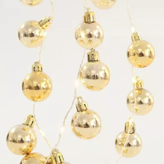Eurolamp LED-Lichterkette mit champagnerfarbenen Kugeln, warmweiß, 36 Dioden