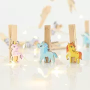 Eurolamp LED-Lichterkette mit Holzpferden, warmweiß, 20 Dioden