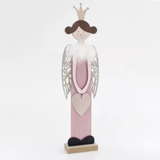 Eurolamp Weihnachtsdekoration aus Holz rosa Fee mit goldenen Flügeln 60 cm, 1 Stück Eurolamp Weihnachtsdekoration aus Holz rosa Fee mit goldenen Flügeln 60 cm, 1 Stück