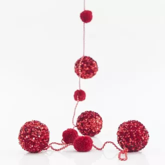 Eurolamp Dekorative Girlande mit roten Pompons, 183 cm, 1 Stück Eurolamp Dekorative Girlande mit roten Pompons, 183 cm, 1 Stück
