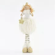 Eurolamp Weihnachtsdekoration Prinzessin mit weißem Rock in Form eines Pompons, 34 cm, 1 Stück
