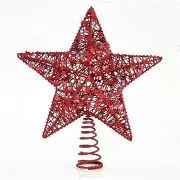 Eurolamp Star für Christbaumspitze, rot 30 cm