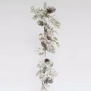 Eurolamp Weihnachtsdekoration verschneiter Zweig mit Tannenzapfen, 153 cm, 1 Stück