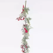 Eurolamp Weihnachtsdekoration Zweig mit Beeren und Vögeln, 153 cm, 1 Stück