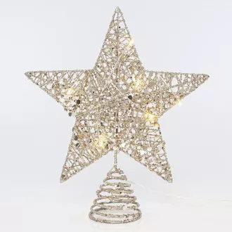 Eurolamp Goldener Weihnachtsstern für Baum, 10 warmweiße LEDs, 25,4 cm, 1 Stück Eurolamp Goldener Weihnachtsstern für Baum, 10 warmweiße LEDs, 25,4 cm, 1 Stück