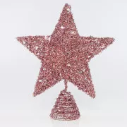 Eurolamp Rosa Weihnachtsstern für Baum mit Pailletten, 25,4 cm, 1 Stück