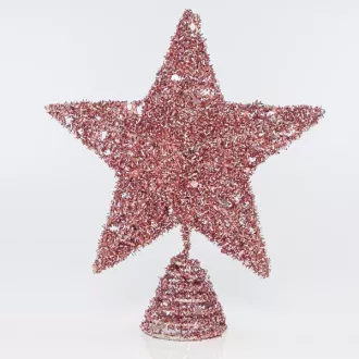 Eurolamp Rosa Weihnachtsstern für Baum mit Pailletten, 25,4 cm, 1 Stück