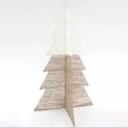 Eurolamp Weihnachtsdekoration goldener weißer Baum 3d dekoriert mit Glitter und Faden, 100 cm, 1 Stk