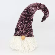 Eurolamp Weihnachtselfen-Dekoration mit dunkelrosa Mütze, 26 x 24 x 74 cm, 1 Stück
