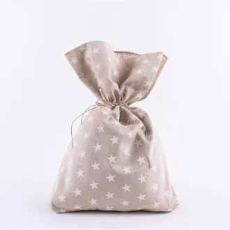 Eurolamp Weihnachtsdekorationsbeutel beige mit weißen Sternen, 34 x 47 cm, 1 Stück Eurolamp Weihnachtsdekorationsbeutel beige mit weißen Sternen, 34 x 47 cm, 1 Stück