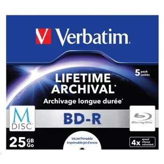 VERBATIM MDisc BD-R (5er-Pack) Juwel / 4x / 25GB VERBATIM MDisc BD-R (5er-Pack) Juwel / 4x / 25GB