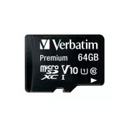 VERBATIM MicroSDXC-Karte 64GB Premium, U1 + Adapter