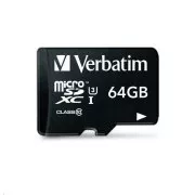 VERBATIM MicroSDXC-Karte 64GB Pro, U3 + Adapter