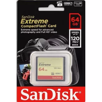 SanDisk Compact Flash 64GB Extreme (R: 120/B: 85 MB/s) UDMA7 SanDisk Compact Flash 64GB Extreme (R: 120/B: 85 MB/s) UDMA7