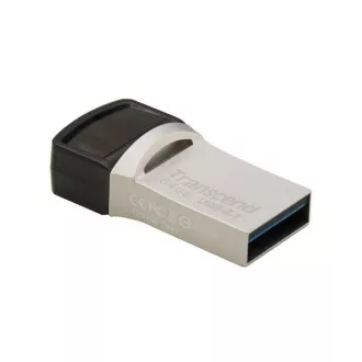 TRANSCEND Flash Disk 64GB JetFlash®890S OTG, USB 3.1 Typ-C/A (R: 90/B: 30 MB/s) silber