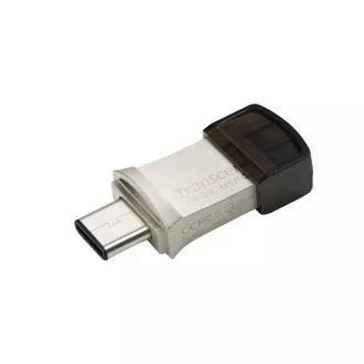 TRANSCEND Flash Disk 64GB JetFlash®890S OTG, USB 3.1 Typ-C/A (R: 90/B: 30 MB/s) silber